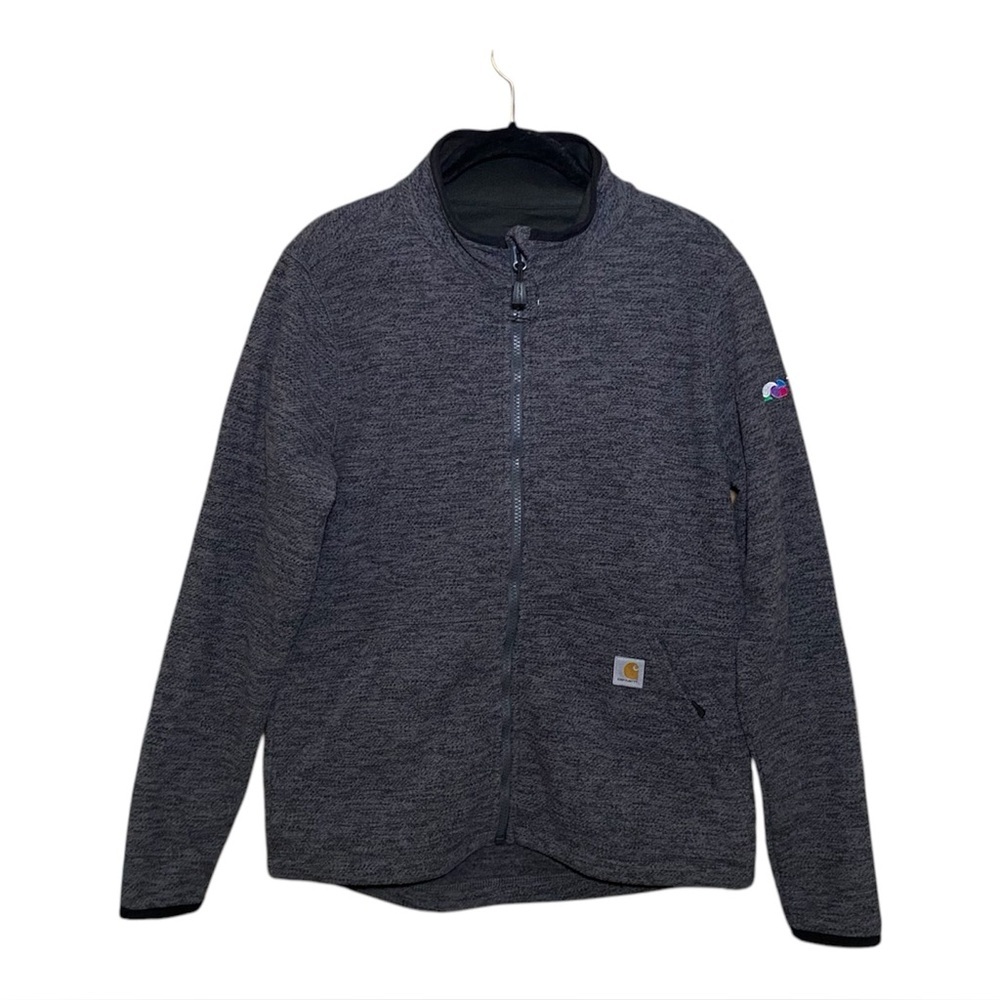 WOMEN'S FULL-ZIP RELAXED FIT FLEECE JACKET  Small Carbon Heather - Picture 3 of 7